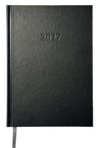 2027 Günstiger Buchkalender Chefplaner A5 schwarz  1T/1S auch sonntags