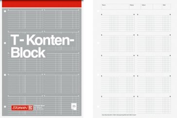 BRUNNEN T-Konten-Block A4 25 Blatt 1042025