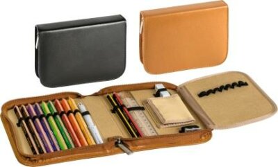 BRUNNEN Schüler-Etui Ledereinband natur 1 Klappe 104905704