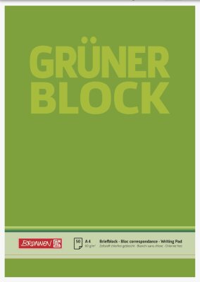 BRUNNEN Briefblock A4 60g Grün unliniert/blanko 1052636