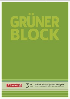 BRUNNEN Briefblock A4 60g Grün kariert Lineatur 10 52637