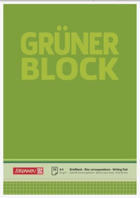 BRUNNEN Briefblock A4 60g Grün kariert 1052638