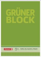 BRUNNEN Briefblock A4 60g Grün kariert 1052638