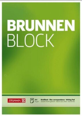 BRUNNEN Briefblock A4 unliniert/blanko gelocht 1052756