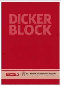 BRUNNEN Briefblock 60g unliniert/blanko gelocht 100 Blatt 1052786