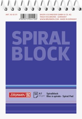 BRUNNEN Spiralnotizblock A7 liniert 50 Blatt 1055171