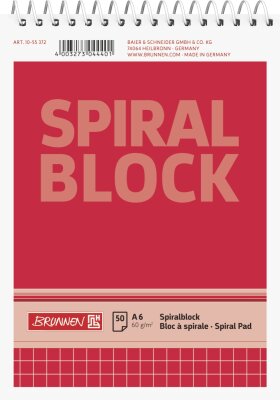 BRUNNEN Spiralnotizblock A6 kariert 50 Blatt 1055372