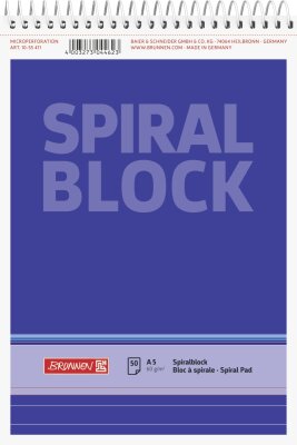 BRUNNEN Spiralnotizblock A5 liniert 50 Blatt 1055471