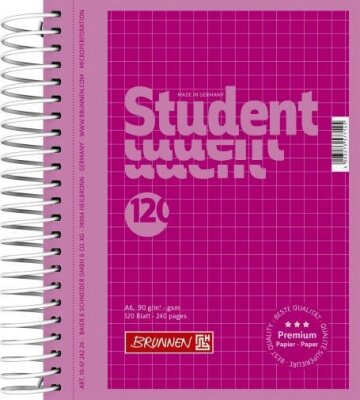 BRUNNEN Collegeblock A6 120 Blatt kariert pink 106724226