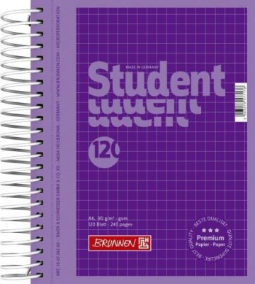 BRUNNEN Collegeblock A6 120 Blatt kariert purple 106724260