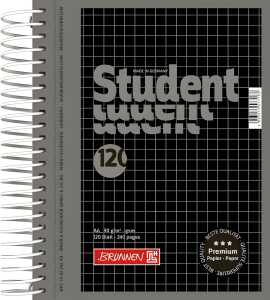 BRUNNEN Collegeblock A6 120 Blatt kariert onyx 4061947155754