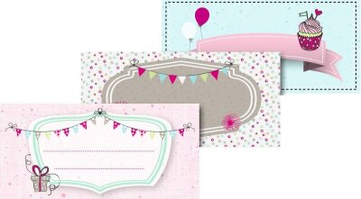 HEYDA 203584335 Klebe-Etiketten Party 95 x 45 cm pastell