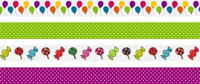 HEYDA 203584361 Deko Tapes Party Ballons bunt jede Rolle 5 m x 15 mm Papier-Tapes verschiedene Farben