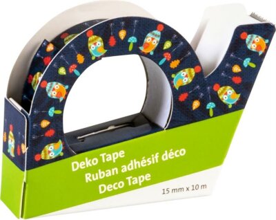 HEYDA 203584390 Display Deko Tapes Eulen Rollen 15 mm x 10 m Display 26 x 23 x 30 cm Folien-Tapes