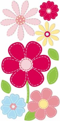 HEYDA 203780652 Stick-Ons-Mix Blumen 75 x 165 cm rot/pink