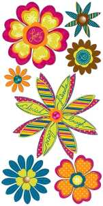 HEYDA 203780653 Stick-Ons-Mix Blumen 75 x 165 cm pastell