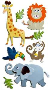 HEYDA 203780712 Stick-Ons-Mix Zootiere 75 x 165 cm