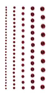HEYDA Perlen-Sticker 75 x 165 cm Ø ca. 2 - 6 mm Cabochon-Perlen rot
