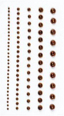 HEYDA 203782951 Perlen-Sticker 75 x 165 cm Ø ca. 2 - 6 mm Cabochon-Perlen bronze