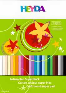 HEYDA Fotokarton-Superblock 24 x 34 cm 100 % Recyclingpapier 25 Farben