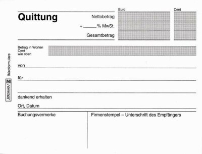 BRUNNEN Quittungen 2x40 Blatt mit Mwst. 102634502