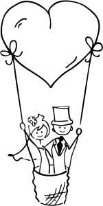 HEYDA 211801009 Stempel Hochzeit Bis in den Himmel Holz matt lackiert