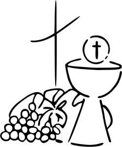 Stempel Kommunion/Konfirmation Kelch Brot Wein Holz matt lackiert