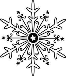 HEYDA Stempel Weihnachten Eiskristall groß Holz matt lackiert