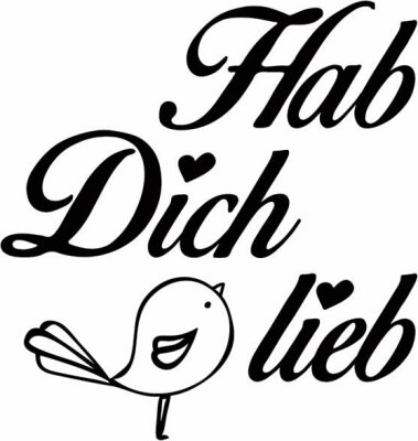 HEYDA 211803000 Stempel Hab Dich lieb Holz matt lackiert