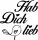 HEYDA 211803000 Stempel Hab Dich lieb Holz matt lackiert