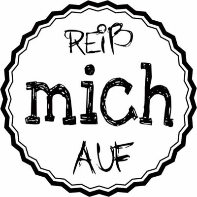 HEYDA 211803005 Stempel Reiß mich auf Holz matt lackiert