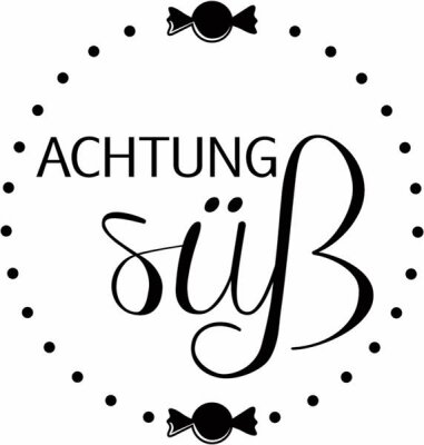 HEYDA 211803015 Stempel Achtung süß Holz matt lackiert