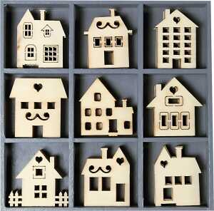 KNORR PRANDELL Holzornamentbox Häuser 105 x 105 cm Sperrholz