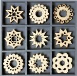 Holzornamentbox runde Ornamente Sterne 105 x 105 cm...