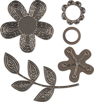 SIZZIX 2118730869 Stanzformen-Set Thinlits Intricate Garden Flower 22 x 22 cm - 10 x 4 cm