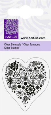 CART-US 2118831071 Stempelmotiv Clear Stamp Blumenherz 42 x 45 cm transparent