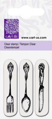 CART-US 2118831075 Stempelmotiv Clear Stamp Besteck 07 x 5 cm transparent