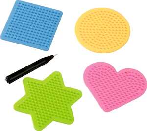 Steckplatten-Set Quadrat Kreis Stern Herz Druckstift Kunststoff