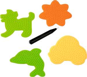 Steckplatten-Set Hund Blume Auto Delfin Druckstift Kunststoff