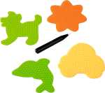 Steckplatten-Set Hund Blume Auto Delfin Druckstift...