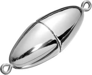 Magnetverschluss 17 x 8 mm Kunststoff silberfarben glänzend