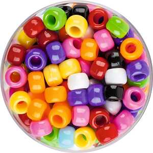 KNORR PRANDELL Großlochperlen-Mix opak Ø 7 mm Kunststoff bunt gemischt