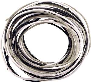 Wachskordel-Mix 3 x 170 m Ø 1 mm Baumwolle weiss grau schwarz