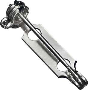 Broschennadel Sicherheitsverschluss 25 mm Metall silberfarben