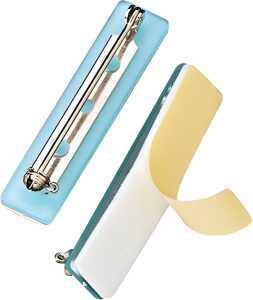 Broschennadel selbstkleb 30 mm Metall mit Kunststoff silberfarben