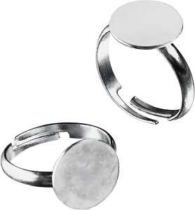 FingerRingemit Platte Platte: Ø 12 mm Metall silberfarben