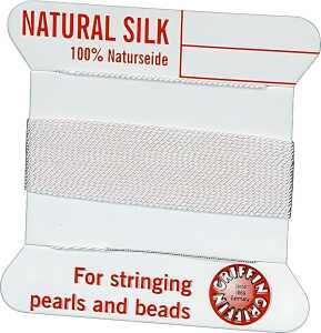 KNORR PRANDELL Perlenaufreihseide 2 m Ø 05 mm aus Seide weiss