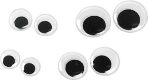 Wackelaugen-Sortiment mit Öse Ø 8 10 12 15 mm Kunststoff weiss