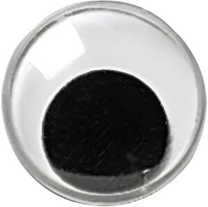 Wackelaugen Ø 25 mm Kunststoff weiss mit schwarzer Pupille