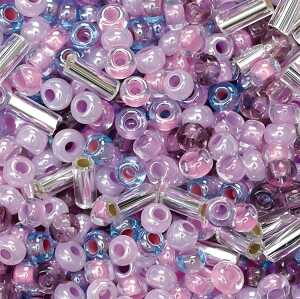 KNORR PRANDELL Böhmische Rocailles Ø 25 mm Glas rosa lila-gemischt